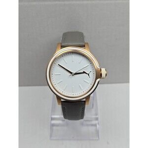 Puma Ultraviolet Womens White Rose Gold Watch Quartz New Battery Leather 5 ATM